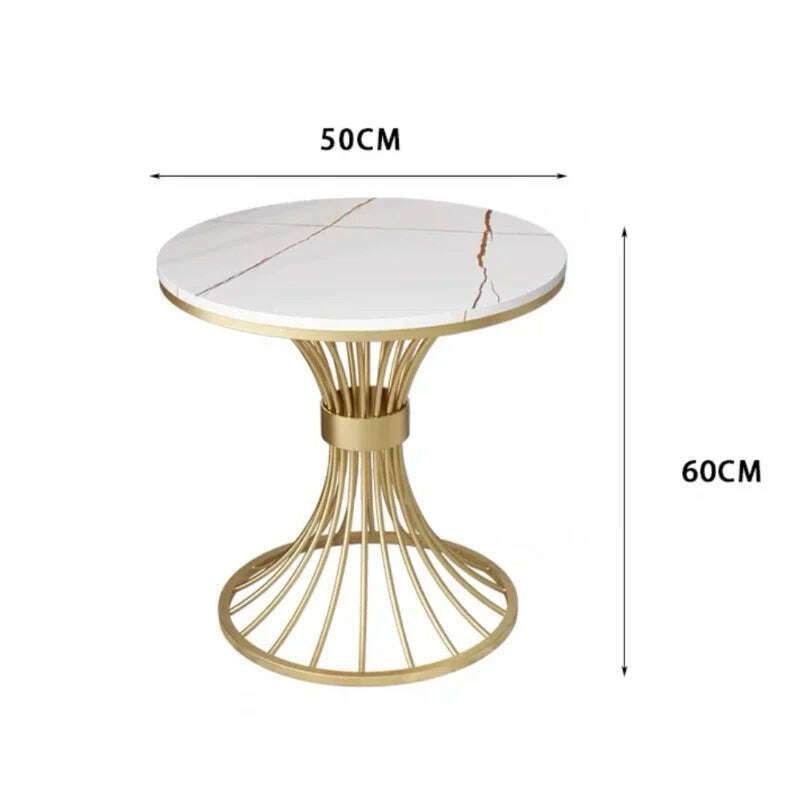 Modern marble coffee table INS Round small Sofa side table balcony Living room Coffee Corner hall negotiation reception table - KIMLUD