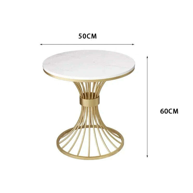 Modern marble coffee table INS Round small Sofa side table balcony Living room Coffee Corner hall negotiation reception table - KIMLUD