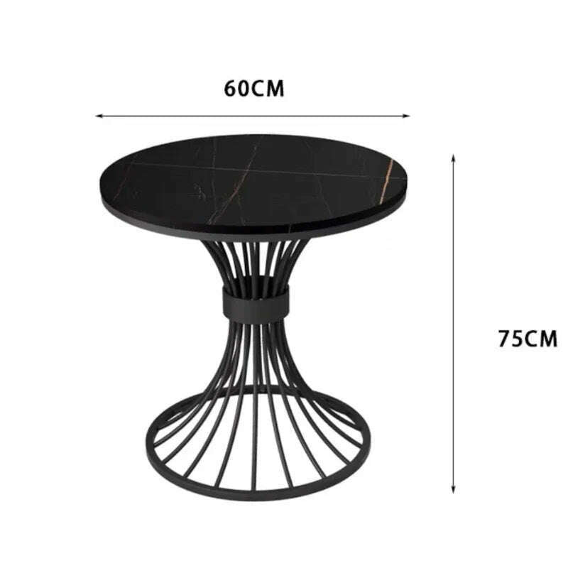 Modern marble coffee table INS Round small Sofa side table balcony Living room Coffee Corner hall negotiation reception table - KIMLUD