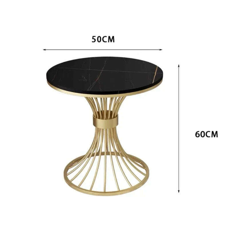 KIMLUD, Modern marble coffee table INS Round small Sofa side table balcony Living room  Coffee Corner hall negotiation reception table, SLATE black gold, KIMLUD APPAREL - Womens Clothes