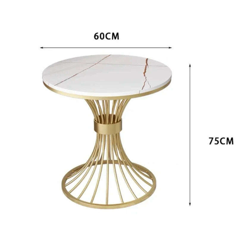 Modern marble coffee table INS Round small Sofa side table balcony Living room Coffee Corner hall negotiation reception table - KIMLUD