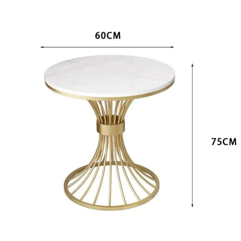 Modern marble coffee table INS Round small Sofa side table balcony Living room Coffee Corner hall negotiation reception table - KIMLUD