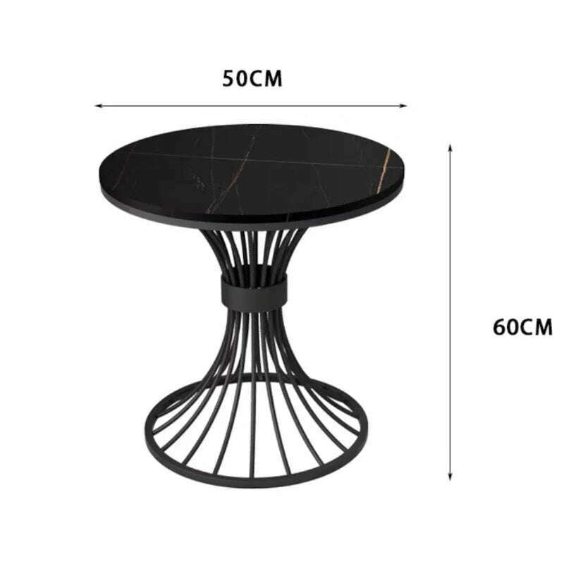 KIMLUD, Modern marble coffee table INS Round small Sofa side table balcony Living room  Coffee Corner hall negotiation reception table, SLATE black, KIMLUD APPAREL - Womens Clothes