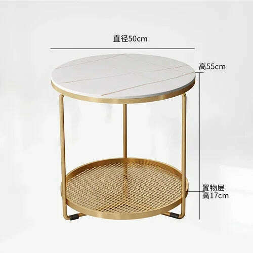 Modern Sidepiece Nordic Sofa Table Marble Side Cabinet Balcony Bedside Tea Table Light Luxury Modern Furniture - KIMLUD