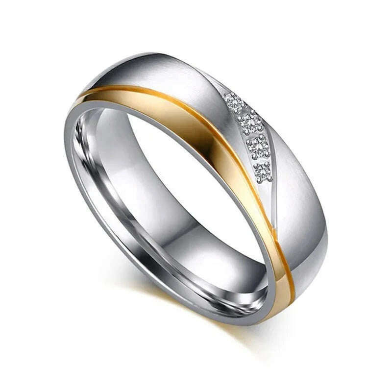 Modyle 2023 New Fashion Gold-color Rings For Women Man Wedding Ring 316l Stainless Steel Promise Jewelry - KIMLUD