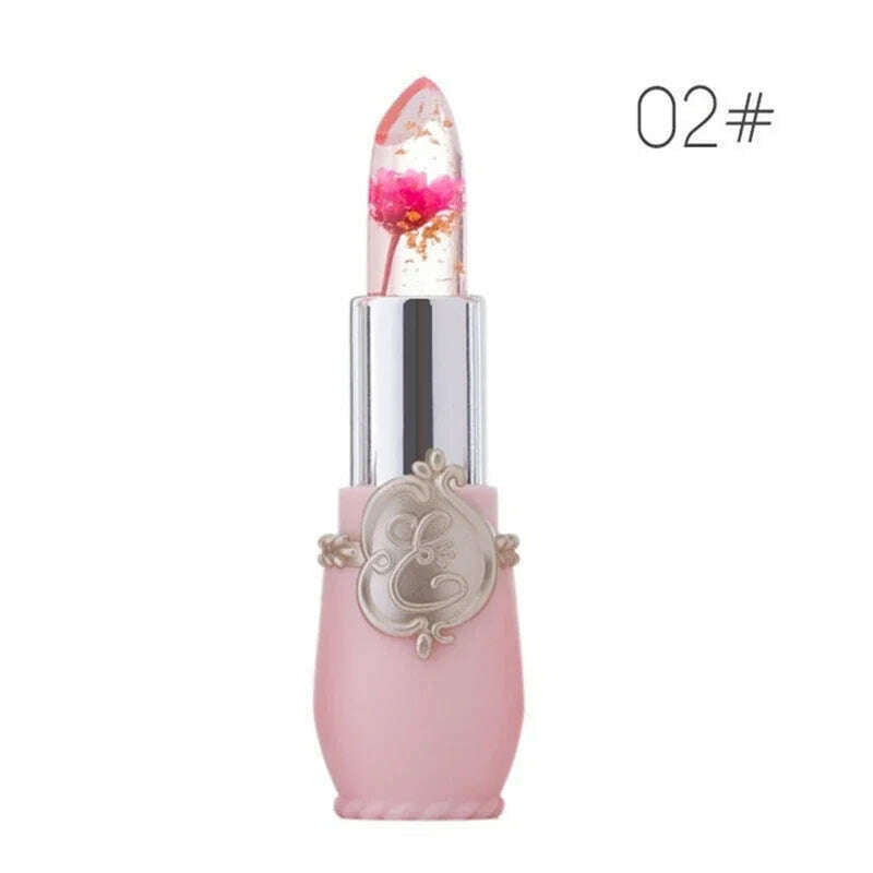 Moisturizing Flower Lip Blam Jelly Transparent Long Lasting Temperature Changed Color Lipstick Pink Nourish Lips Care Cosmetics - KIMLUD