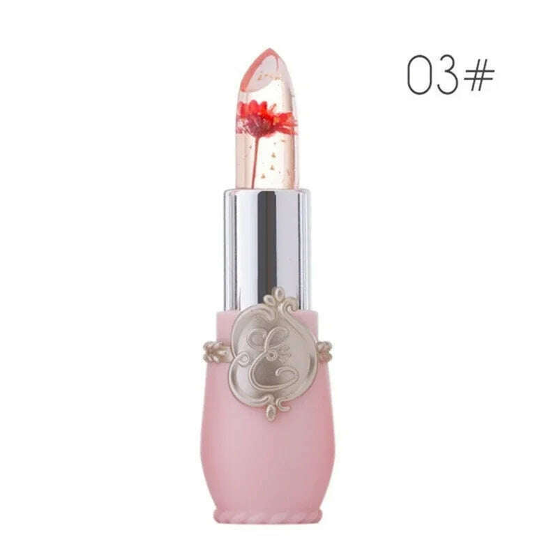 Moisturizing Flower Lip Blam Jelly Transparent Long Lasting Temperature Changed Color Lipstick Pink Nourish Lips Care Cosmetics - KIMLUD