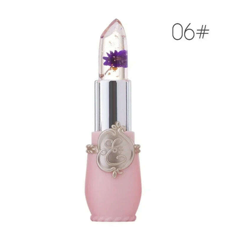 Moisturizing Flower Lip Blam Jelly Transparent Long Lasting Temperature Changed Color Lipstick Pink Nourish Lips Care Cosmetics - KIMLUD