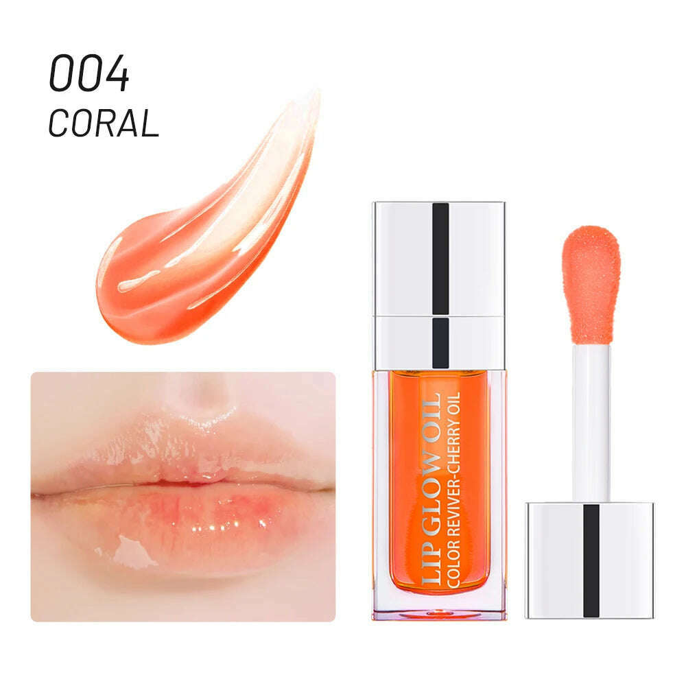 KIMLUD, Moisturizing Lip Balm Original Lip Oil Gloss Care of the Lips Benetitnt for Lips Plumping Exfoliating Pink Plumping Gloss Oil, 004 coral, KIMLUD APPAREL - Womens Clothes