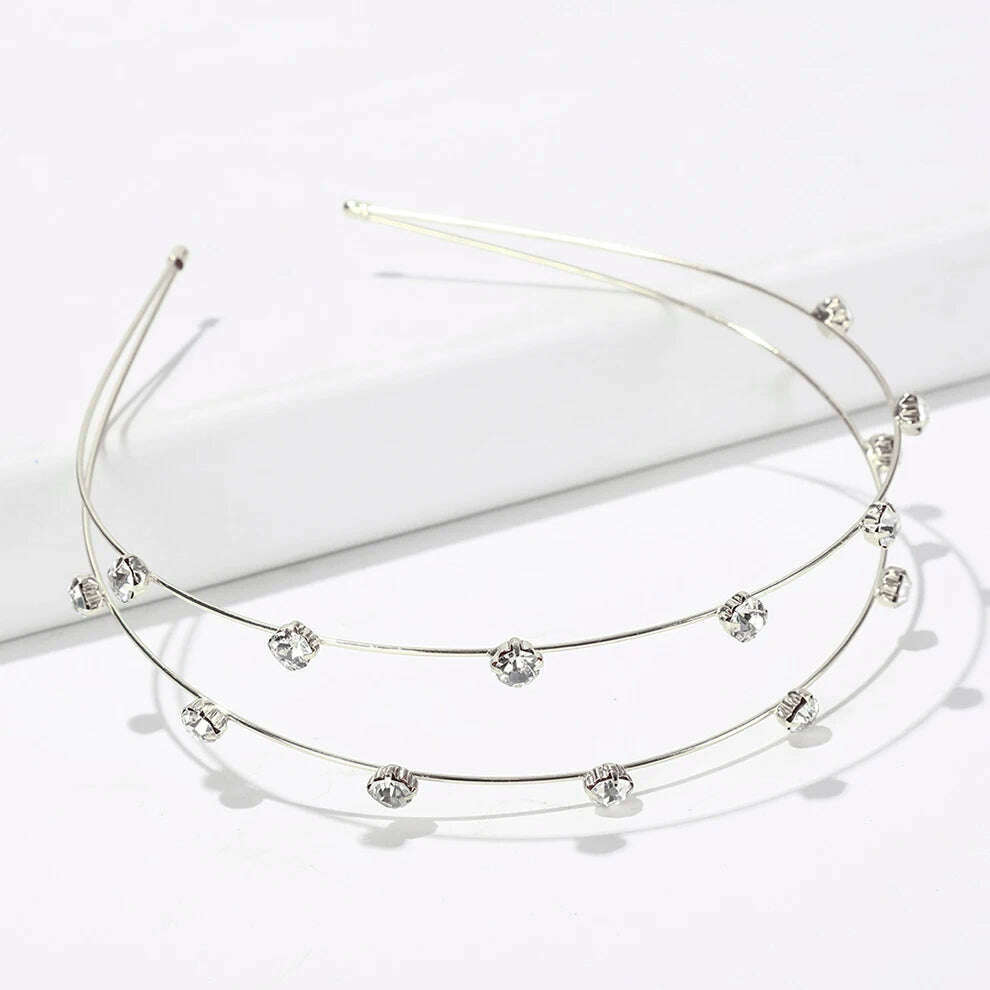 Molans New Fashion Gold Sliver Metal Hairband For Women Wedding Hair Accessories Tiara Rhinestones Pearl Headband Girls Headwear - KIMLUD