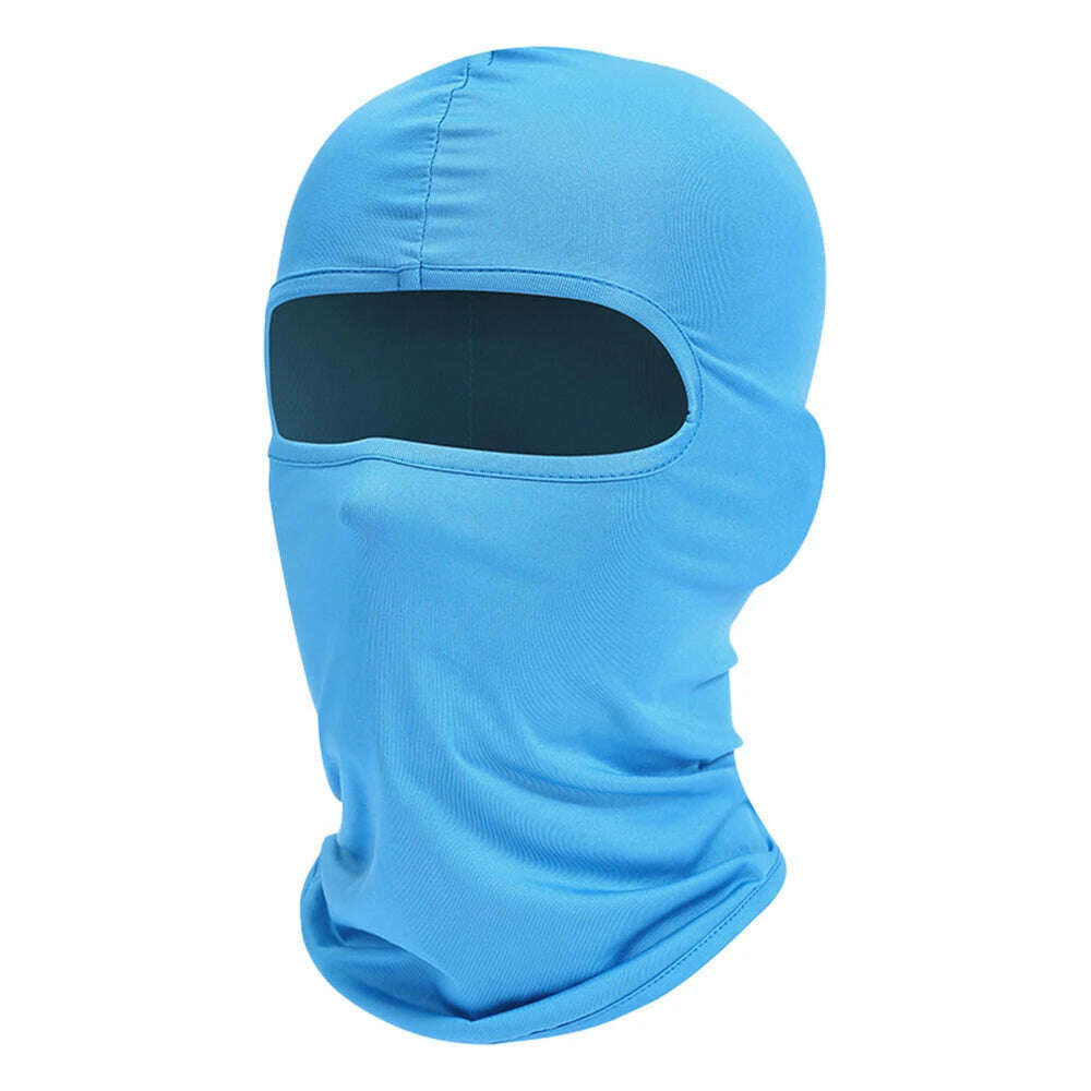 KIMLUD, Motorcycle Balaclava Full Face Cover Warmer Windproof Breathable Motorbike Motocross Cycling Biker Cycling Anti-UV Men Helmet, Light Blue, KIMLUD APPAREL - Womens Clothes