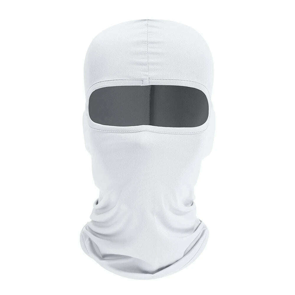 KIMLUD, Motorcycle Balaclava Full Face Cover Warmer Windproof Breathable Motorbike Motocross Cycling Biker Cycling Anti-UV Men Helmet, White, KIMLUD APPAREL - Womens Clothes