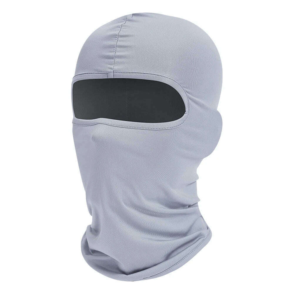 KIMLUD, Motorcycle Balaclava Full Face Cover Warmer Windproof Breathable Motorbike Motocross Cycling Biker Cycling Anti-UV Men Helmet, Light Gray, KIMLUD APPAREL - Womens Clothes