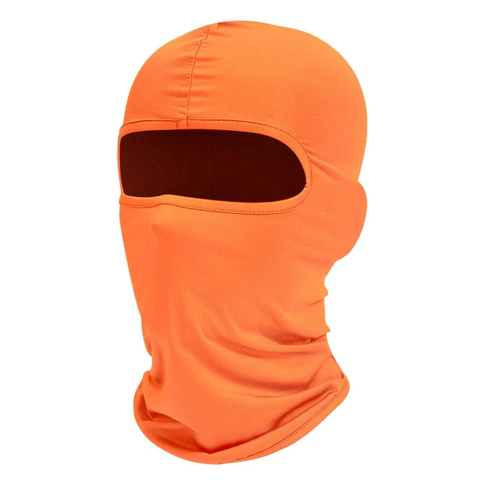 KIMLUD, Motorcycle Balaclava Full Face Cover Warmer Windproof Breathable Motorbike Motocross Cycling Biker Cycling Anti-UV Men Helmet, Orange, KIMLUD APPAREL - Womens Clothes