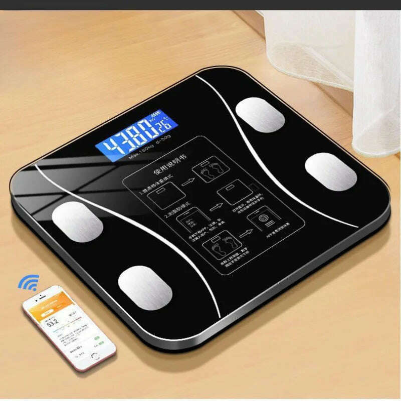 KIMLUD, Multi-functional Human Electronic Scale Home Weight Scale Professional Fat Smart Bluetooth Measurement Height Weight, KIMLUD Womens Clothes