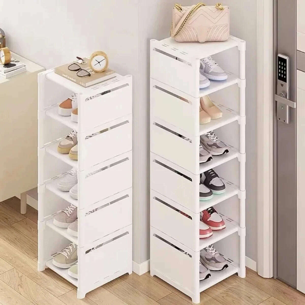 Multi-Layer Stackable Shoe Cabinet Shoes Storage Rack foldable free combination shoe rack For Entry Wall Corner Shoes Shelf - KIMLUD