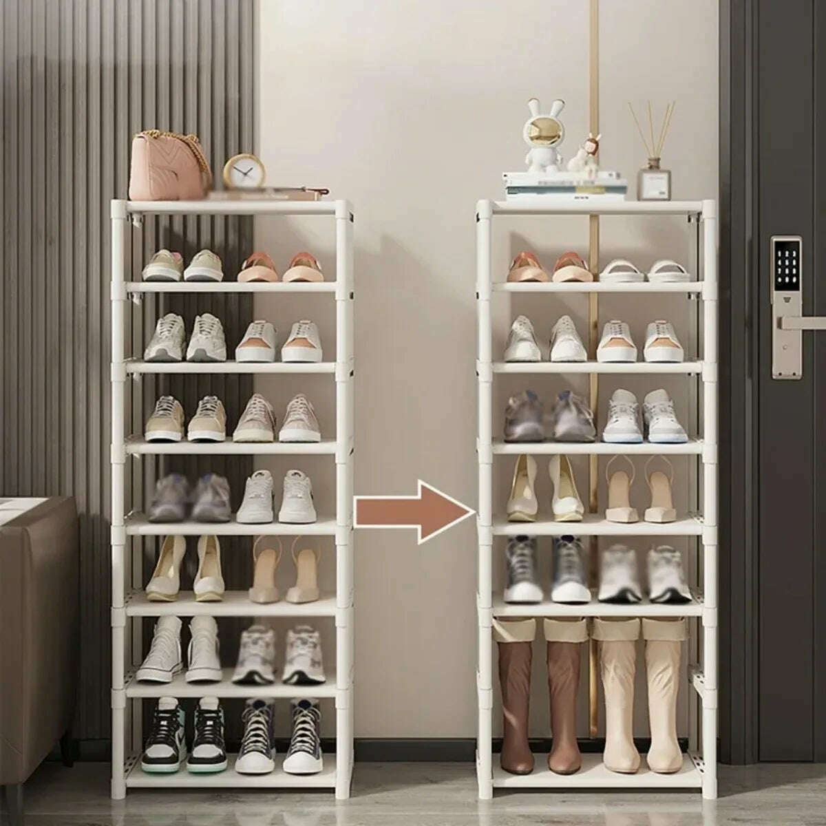 Multi-Layer Stackable Shoe Cabinet Shoes Storage Rack foldable free combination shoe rack For Entry Wall Corner Shoes Shelf - KIMLUD