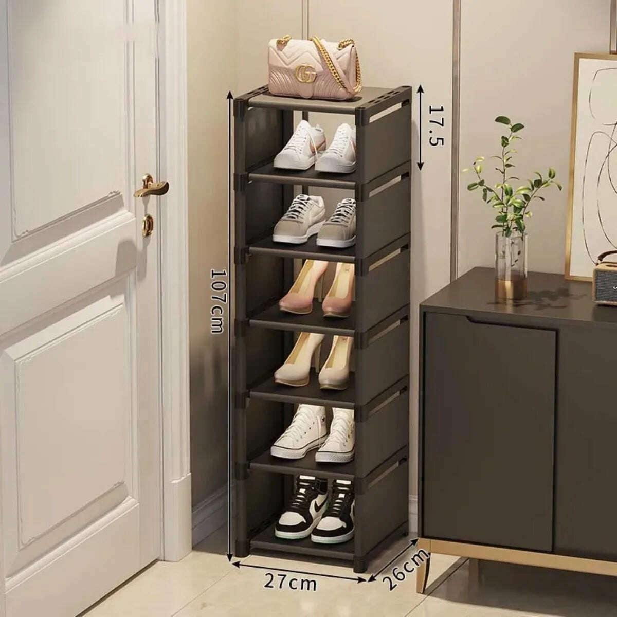 KIMLUD, Multi-Layer Stackable Shoe Cabinet Shoes Storage Rack foldable free combination shoe rack For Entry Wall Corner Shoes Shelf, KIMLUD Womens Clothes