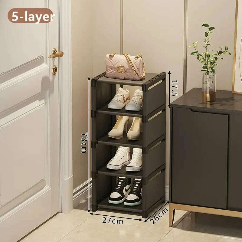 Multi-Layer Stackable Shoe Cabinet Shoes Storage Rack foldable free combination shoe rack For Entry Wall Corner Shoes Shelf - KIMLUD