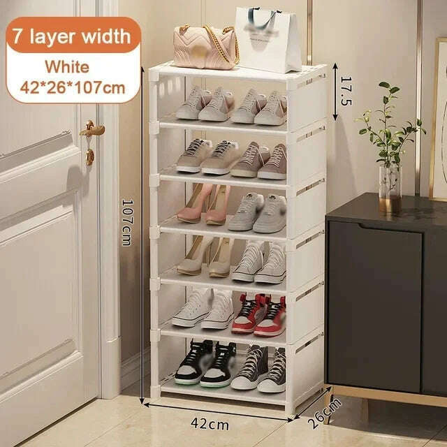 Multi-Layer Stackable Shoe Cabinet Shoes Storage Rack foldable free combination shoe rack For Entry Wall Corner Shoes Shelf - KIMLUD