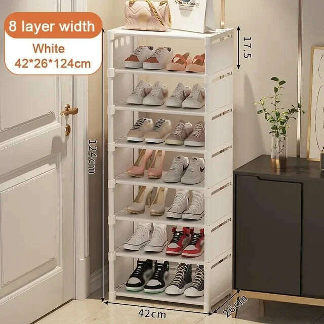 Multi-Layer Stackable Shoe Cabinet Shoes Storage Rack foldable free combination shoe rack For Entry Wall Corner Shoes Shelf - KIMLUD