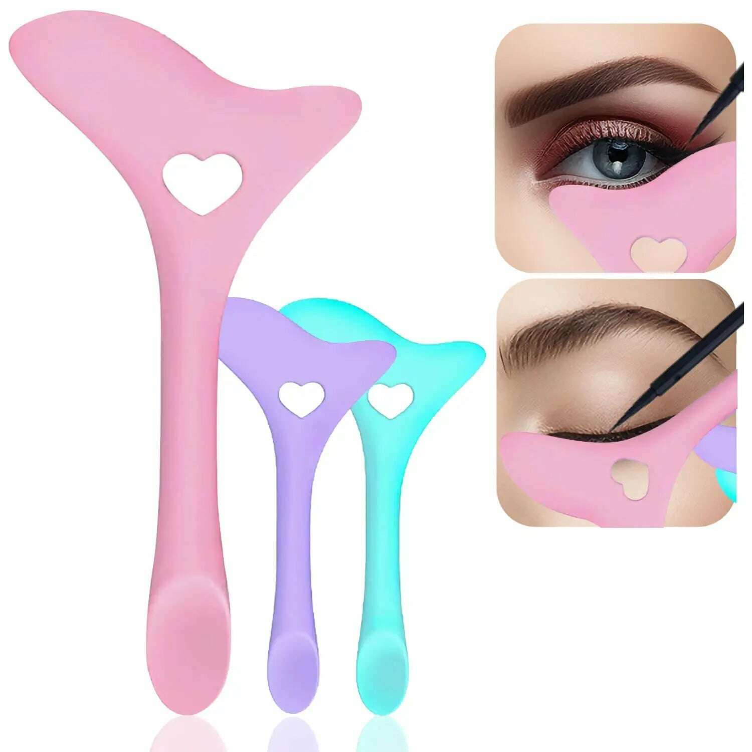 Multifunctional Silicone Eyeliner Eyeshadow Stencil Templates Make Up Tools For Eye Makeup Cat Eye Line Guide Cosmetic Tool - KIMLUD