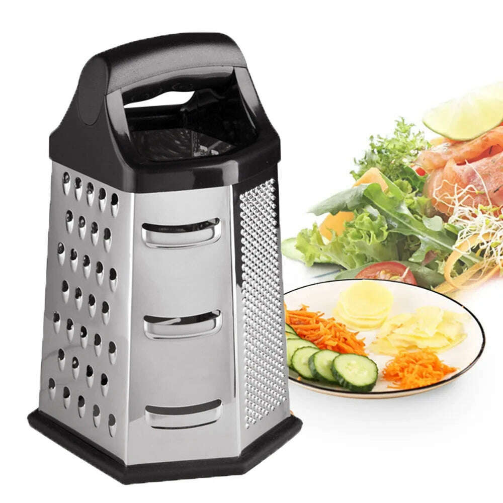 Multifunctional Vegetables Box Grater Stainless Steel 6 Sides Slicer Shredders Manual Cheese Potato Graters Kitchen Accessories - KIMLUD