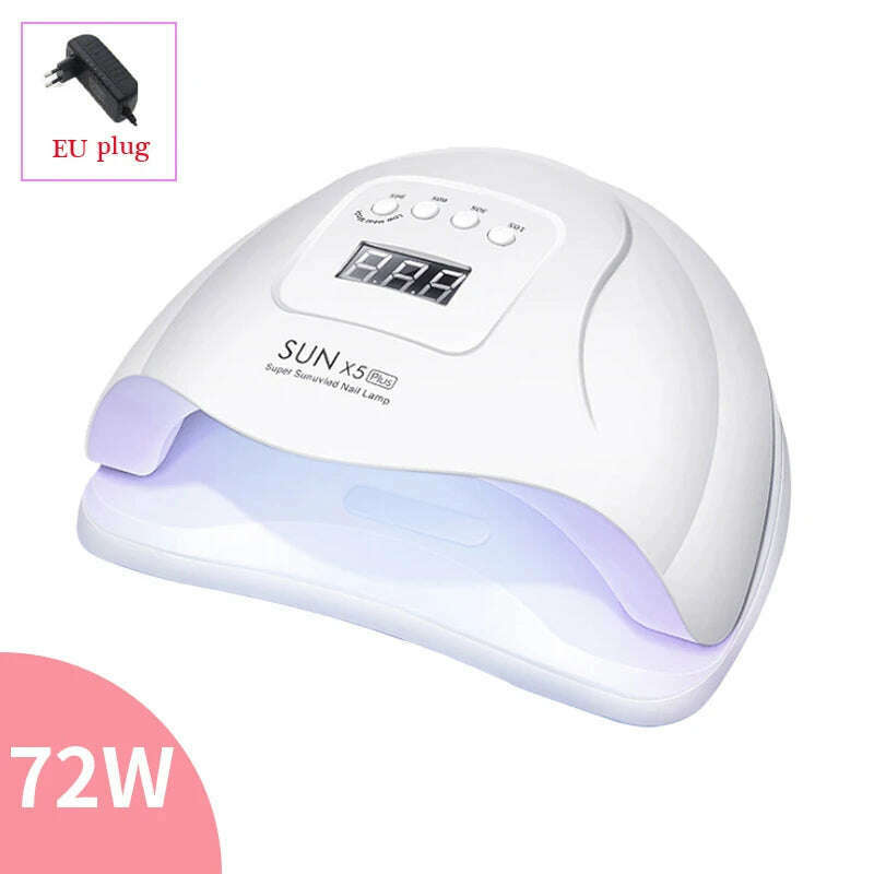 KIMLUD, Nail Dryer LED Nail Lamp UV Lamp for Curing All Gel Nail Polish With Motion Sensing Manicure Pedicure Salon Tool, White 72W, KIMLUD APPAREL - Womens Clothes