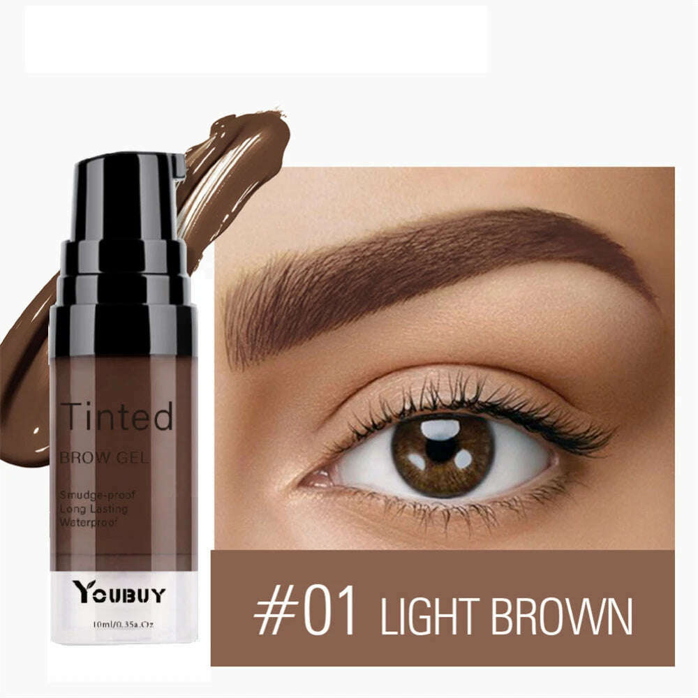 Natural 4 Colors Liquid Dyeing Eyebrow Cream Set Waterproof Durable Brown Tint Eyebrow Henna Mascara Eyebrows Paint Makeup - KIMLUD