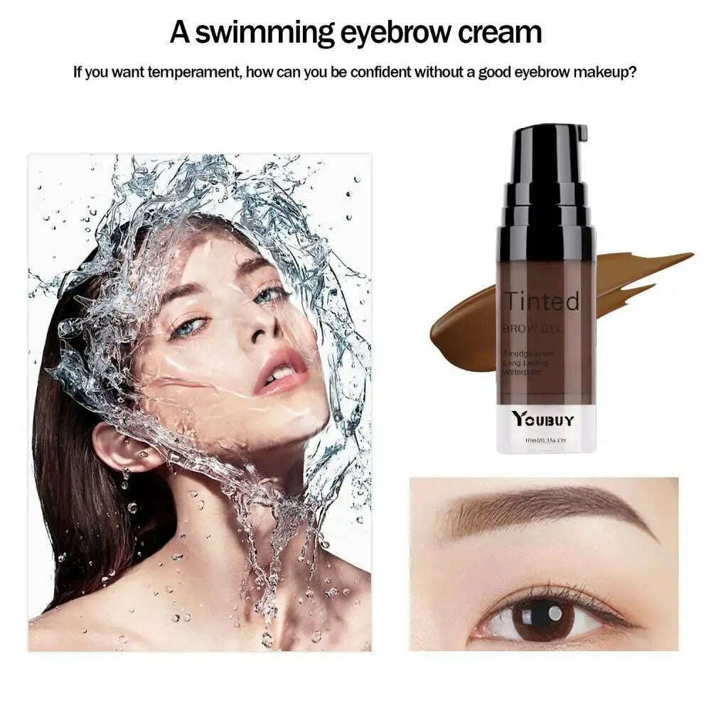 Natural 4 Colors Liquid Dyeing Eyebrow Cream Set Waterproof Durable Brown Tint Eyebrow Henna Mascara Eyebrows Paint Makeup - KIMLUD