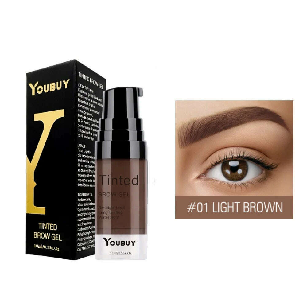 KIMLUD, Natural 4 Colors Liquid Dyeing Eyebrow Cream Set Waterproof Durable Brown Tint Eyebrow Henna Mascara Eyebrows Paint Makeup, 01 Light Brown / CHINA, KIMLUD APPAREL - Womens Clothes