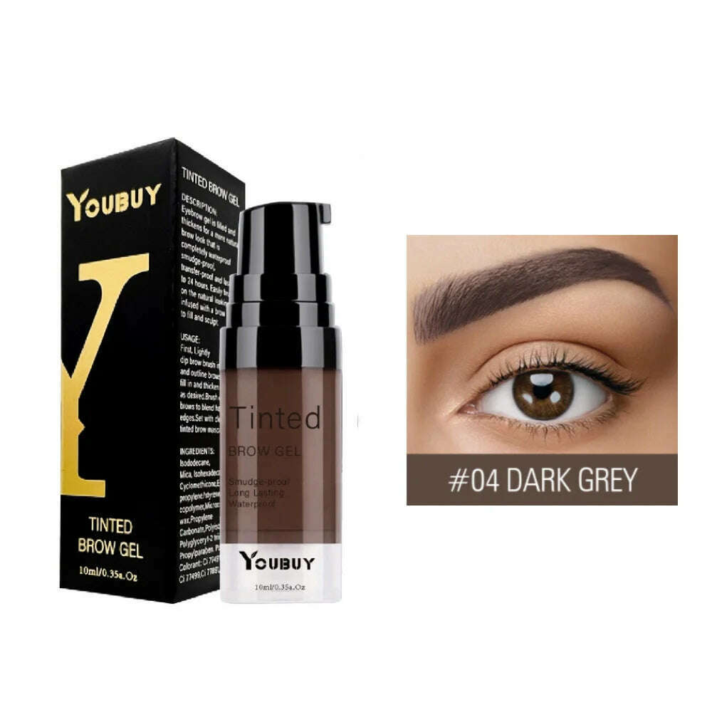 Natural 4 Colors Liquid Dyeing Eyebrow Cream Set Waterproof Durable Brown Tint Eyebrow Henna Mascara Eyebrows Paint Makeup - KIMLUD