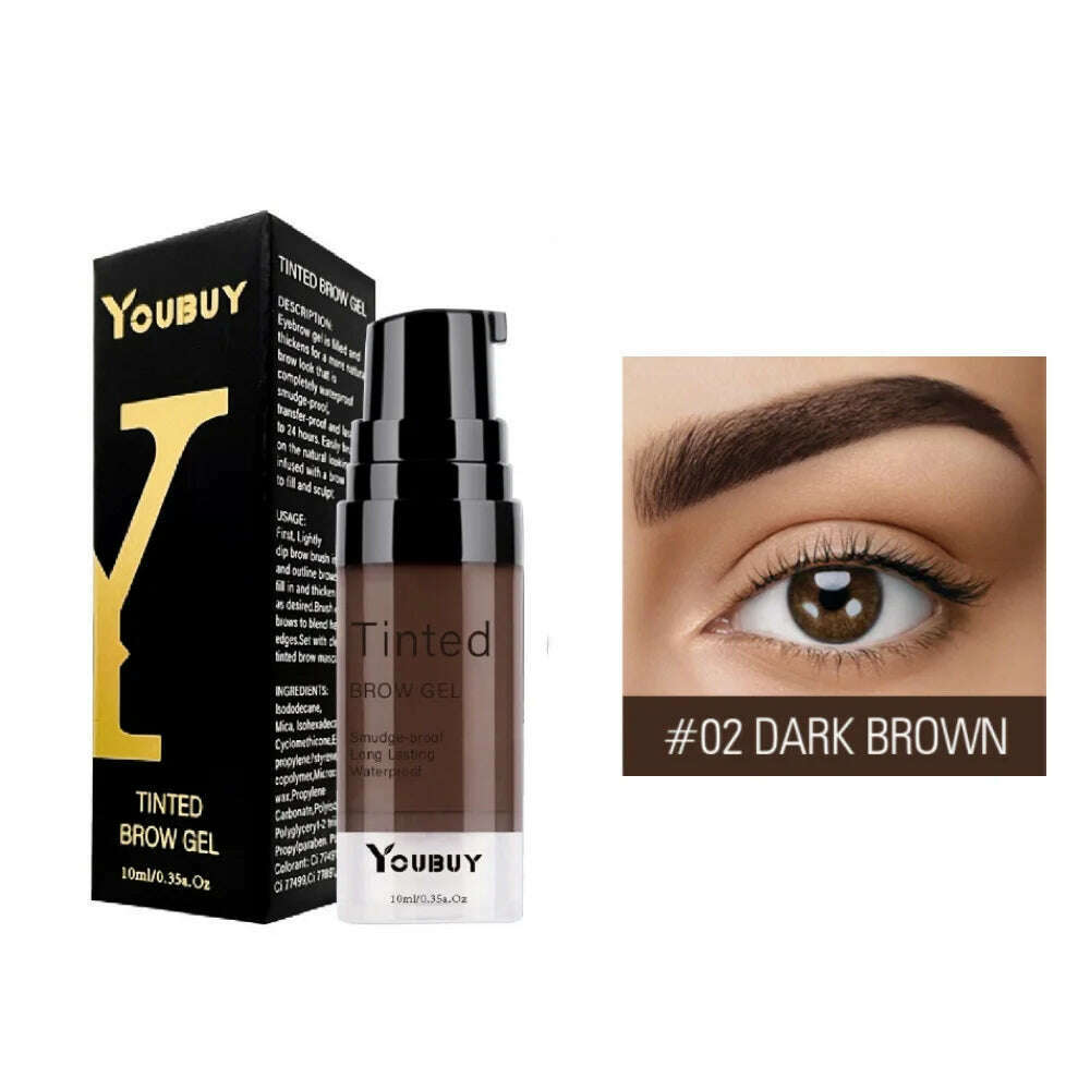 Natural 4 Colors Liquid Dyeing Eyebrow Cream Set Waterproof Durable Brown Tint Eyebrow Henna Mascara Eyebrows Paint Makeup - KIMLUD