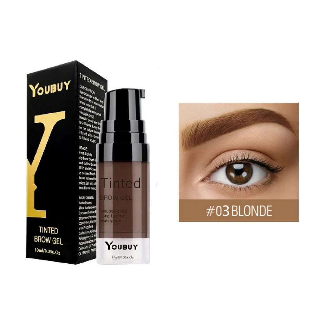 Natural 4 Colors Liquid Dyeing Eyebrow Cream Set Waterproof Durable Brown Tint Eyebrow Henna Mascara Eyebrows Paint Makeup - KIMLUD