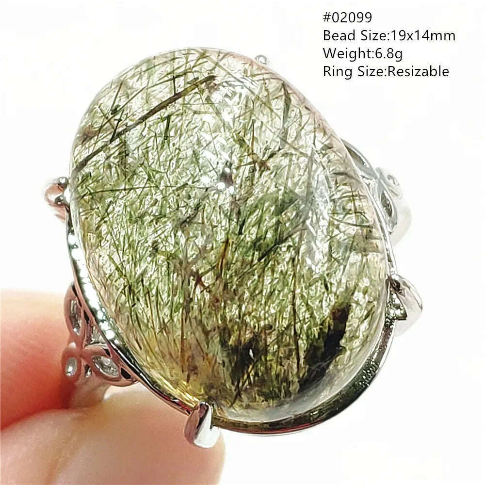 KIMLUD, Natural Black Copper Super Seven Rutilated Quartz Ring 925 Sterling Silver Lucky Jewelry Bead Adjustable Size Woman Men AAAAAA, KIMLUD Womens Clothes