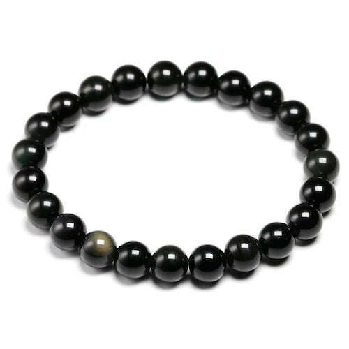 Natural Colorful Obsidian Bracelet Jewelry Stone Beads Round Bracelet Energy Bangle For Men & Women Valentine's Gift New Design - KIMLUD