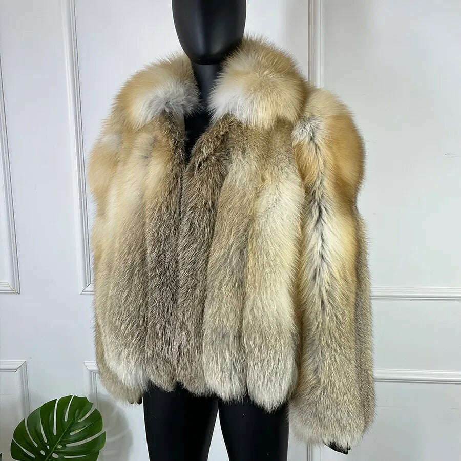 Natural Fox Fur Clothes Real Fox Fur Coat Winter Men Big Large Suit Collar Warm Thick Best Selling Styles - KIMLUD