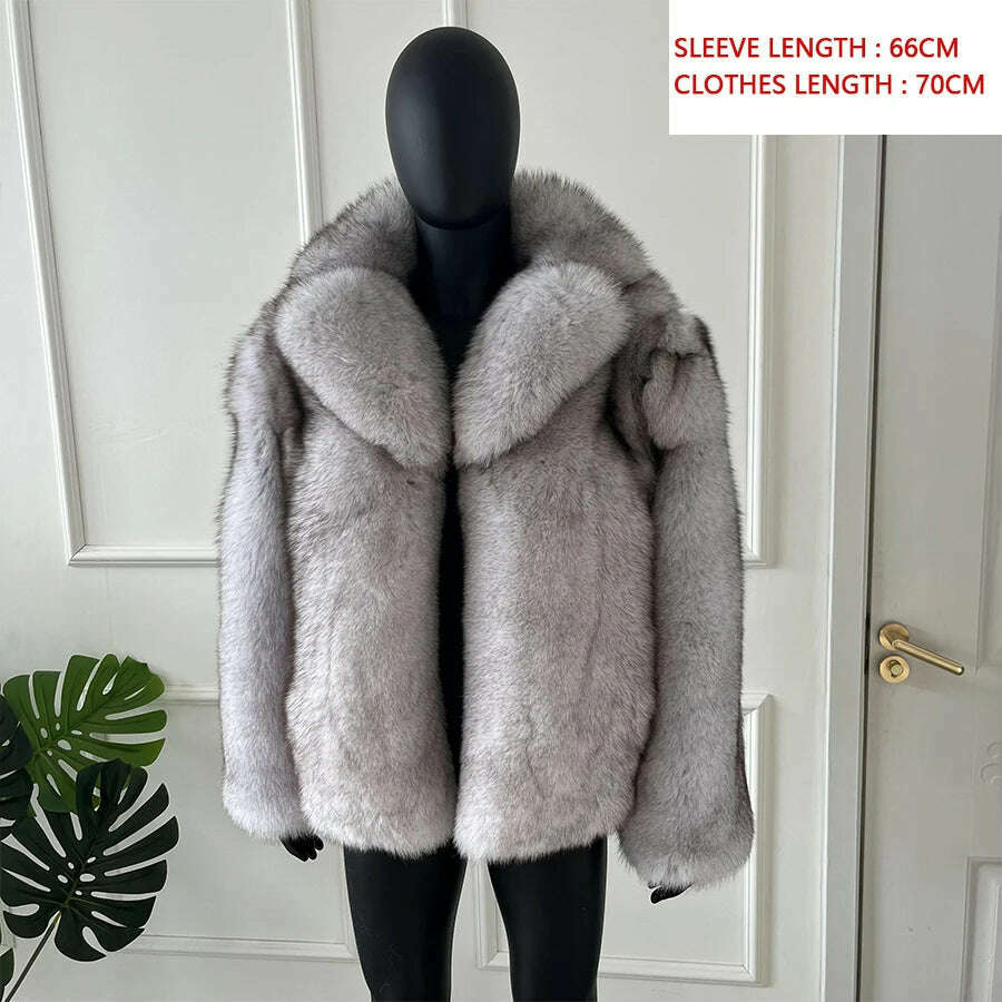 Natural Fox Fur Clothes Real Fox Fur Coat Winter Men Big Large Suit Collar Warm Thick Best Selling Styles - KIMLUD