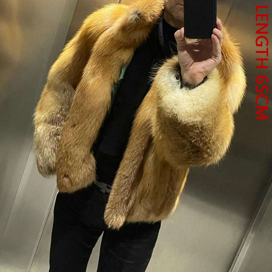 Natural Fox Fur Clothes Real Fox Fur Coat Winter Men Big Large Suit Collar Warm Thick Best Selling Styles - KIMLUD