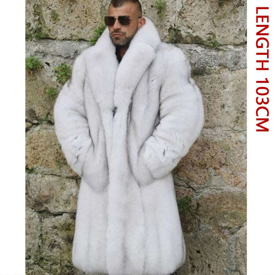 Natural Fox Fur Clothes Real Fox Fur Coat Winter Men Big Large Suit Collar Warm Thick Best Selling Styles - KIMLUD