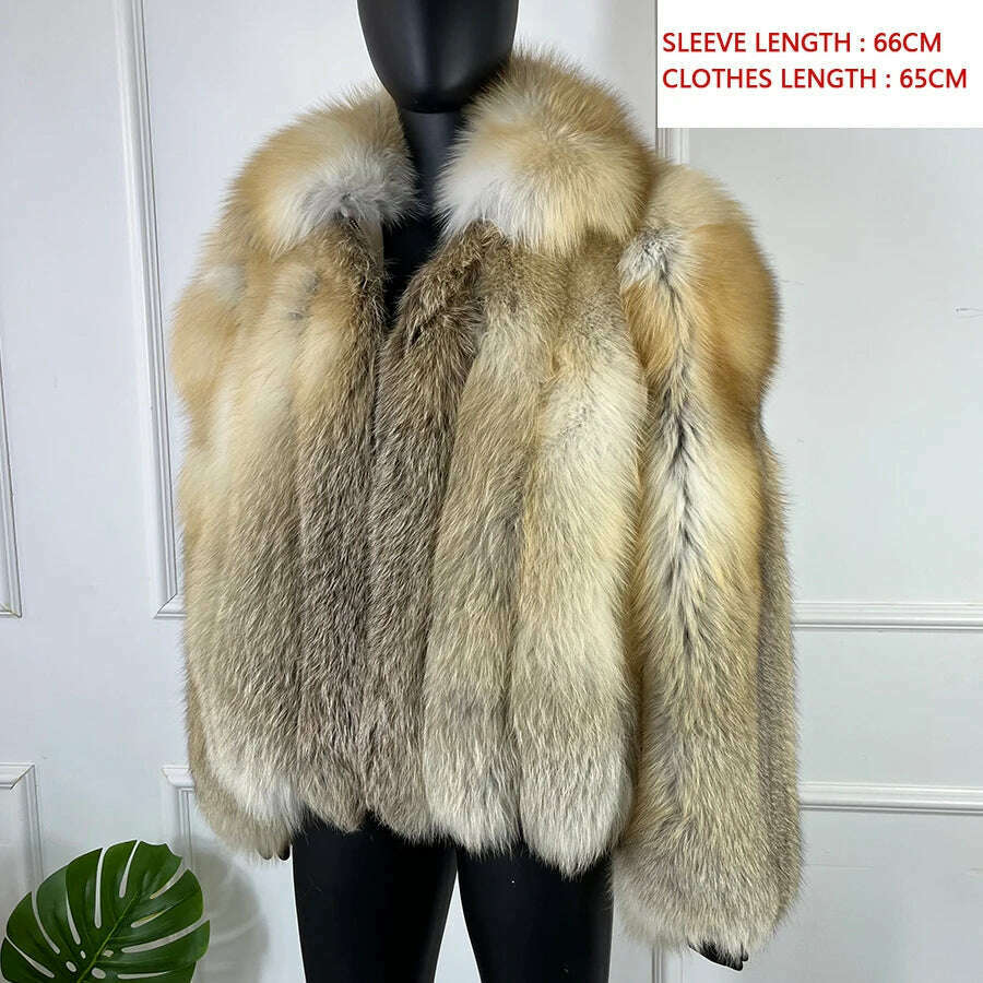 KIMLUD, Natural Fox Fur Clothes Real Fox Fur Coat  Winter Men Big Large Suit Collar Warm Thick Best Selling Styles, 25 / M-BUST-110CM, KIMLUD APPAREL - Womens Clothes