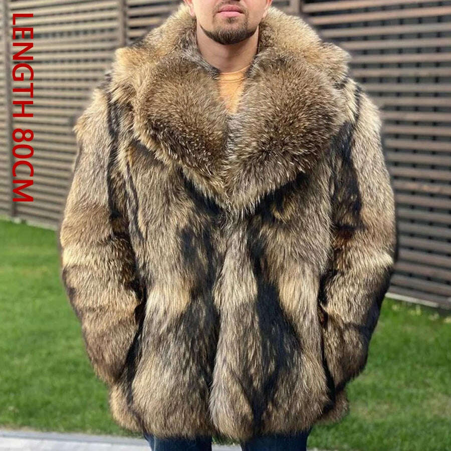 Natural Fox Fur Clothes Real Fox Fur Coat Winter Men Big Large Suit Collar Warm Thick Best Selling Styles - KIMLUD