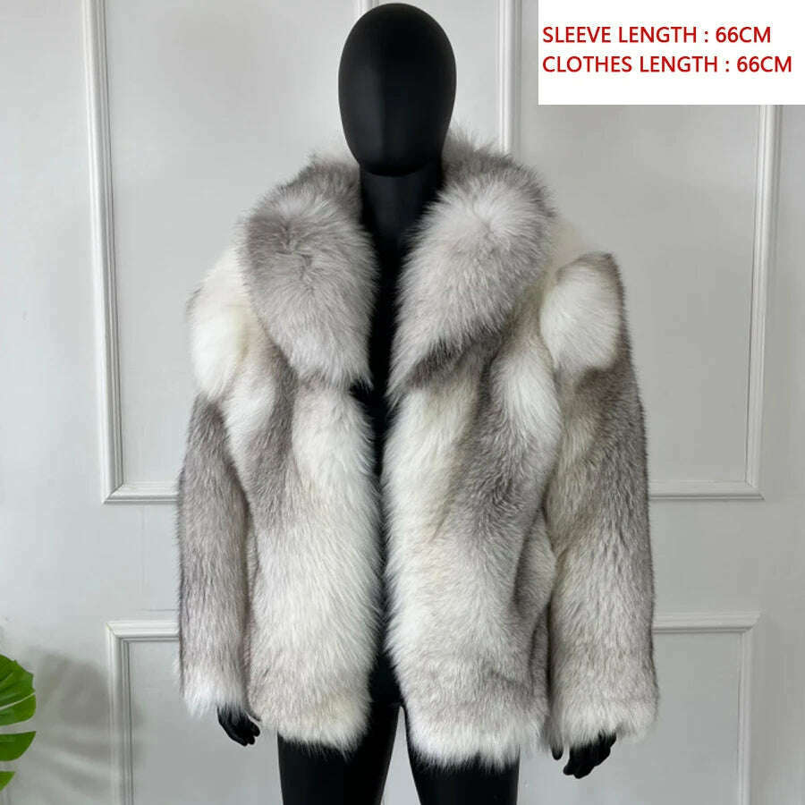 KIMLUD, Natural Fox Fur Clothes Real Fox Fur Coat  Winter Men Big Large Suit Collar Warm Thick Best Selling Styles, 26 / M-BUST-110CM, KIMLUD APPAREL - Womens Clothes