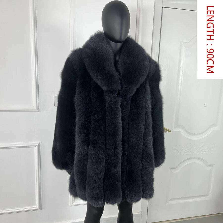 Natural Fox Fur Clothes Real Fox Fur Coat Winter Men Big Large Suit Collar Warm Thick Best Selling Styles - KIMLUD