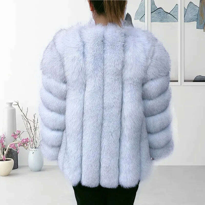 KIMLUD, Natural fur ackets for women 2023 New style real fur coat Vertical bar high quality winter women cold coat Luxury free shipping, Natural fox color / S / CHINA, KIMLUD APPAREL - Womens Clothes