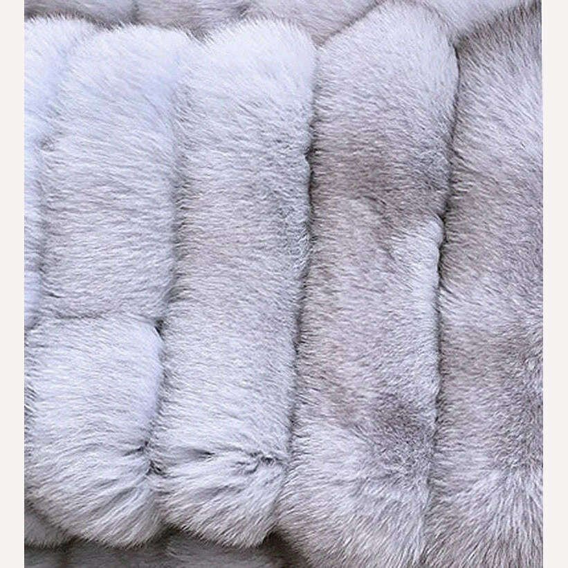 KIMLUD, Natural fur ackets for women 2023 New style real fur coat Vertical bar high quality winter women cold coat Luxury free shipping, light gray / S / CHINA, KIMLUD APPAREL - Womens Clothes