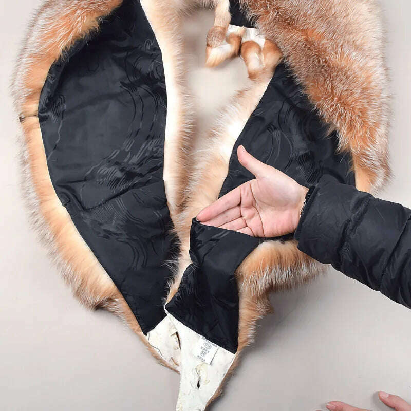 Natural Fur Fox Whole Skin Scarf Ladies Winter Fashion Retro Luxury Party Women Winter Warm Real Fur Collar Ring S5877 - KIMLUD