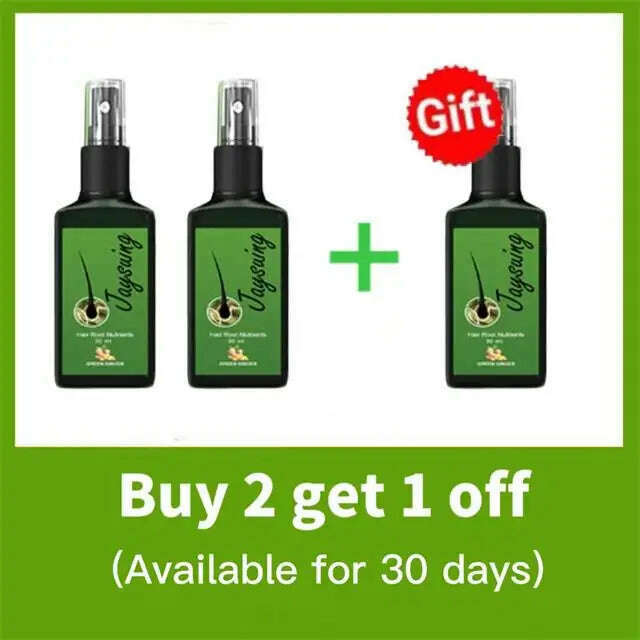 KIMLUD, Natural Ginger Hair Growth Spray Hair Roots Fast Grow Anti Hair Loss Essence Liquid Scalp Damaged Treatment Repair Beauty Health, 3PCS, KIMLUD APPAREL - Womens Clothes