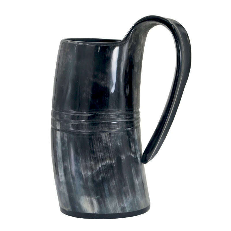 Natural Ox Horn Coffee Mug Viking Drinking Horn Tankard Authentic Medieval Inspired Goblet-Food Grade&One Year Warranty - KIMLUD