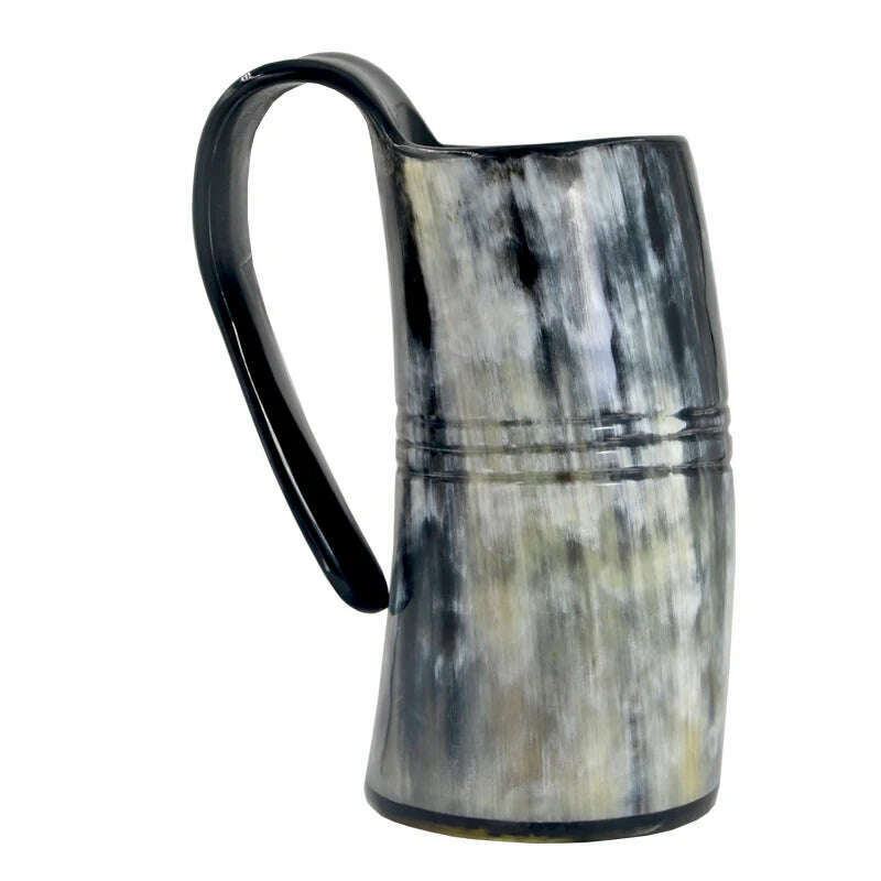 Natural Ox Horn Coffee Mug Viking Drinking Horn Tankard Authentic Medieval Inspired Goblet-Food Grade&One Year Warranty - KIMLUD